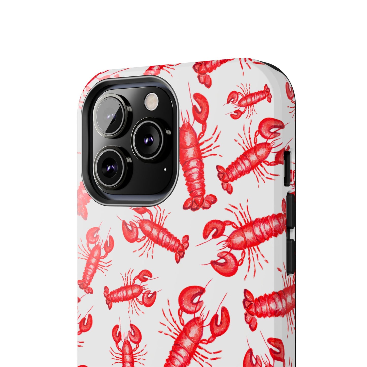 Watercolor Red Lobster Coastal Illustrated Patterned Tough Phone Case | Various Models