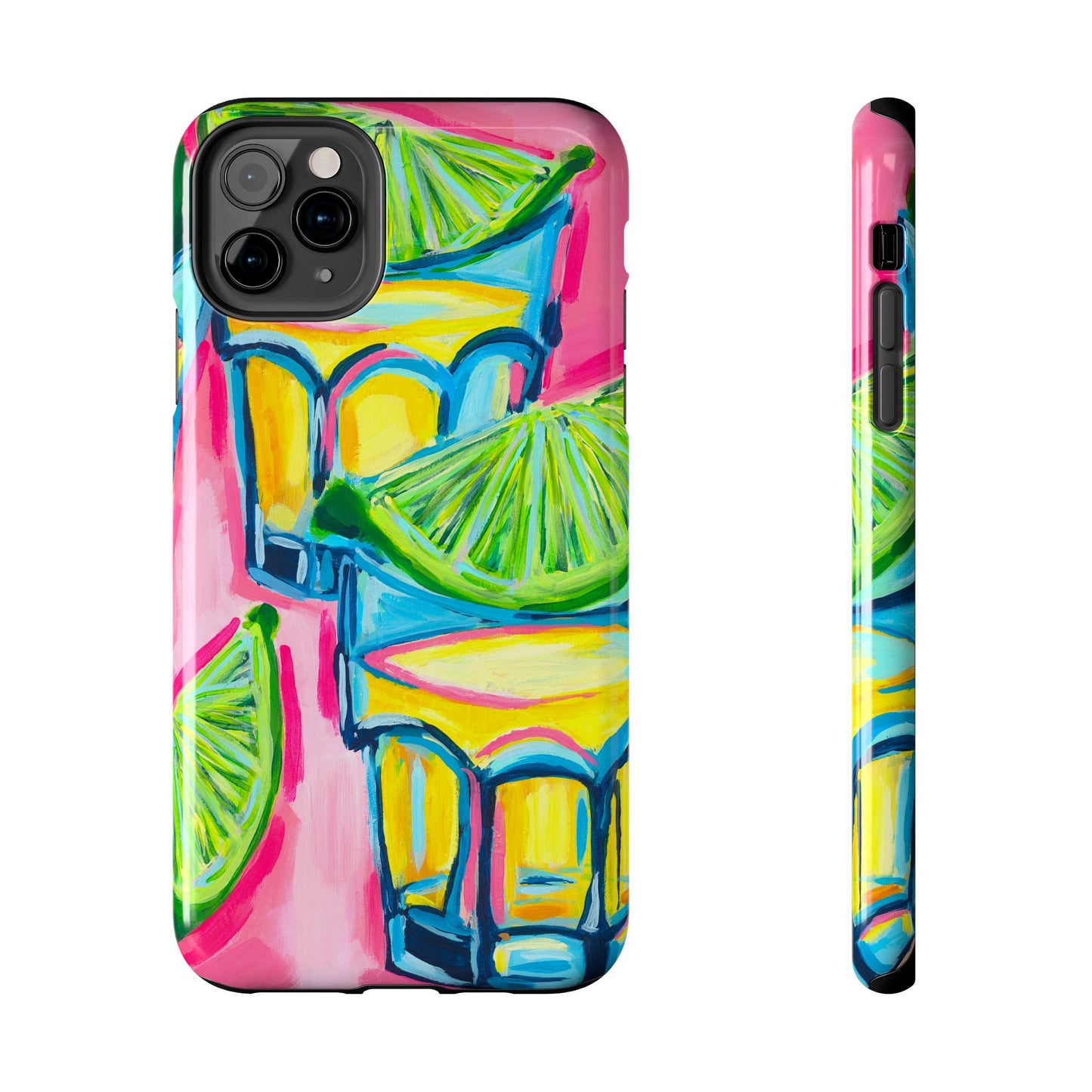 Pink Tequila Shot & Limes Acrylic Tough Phone Case | Various Models Available