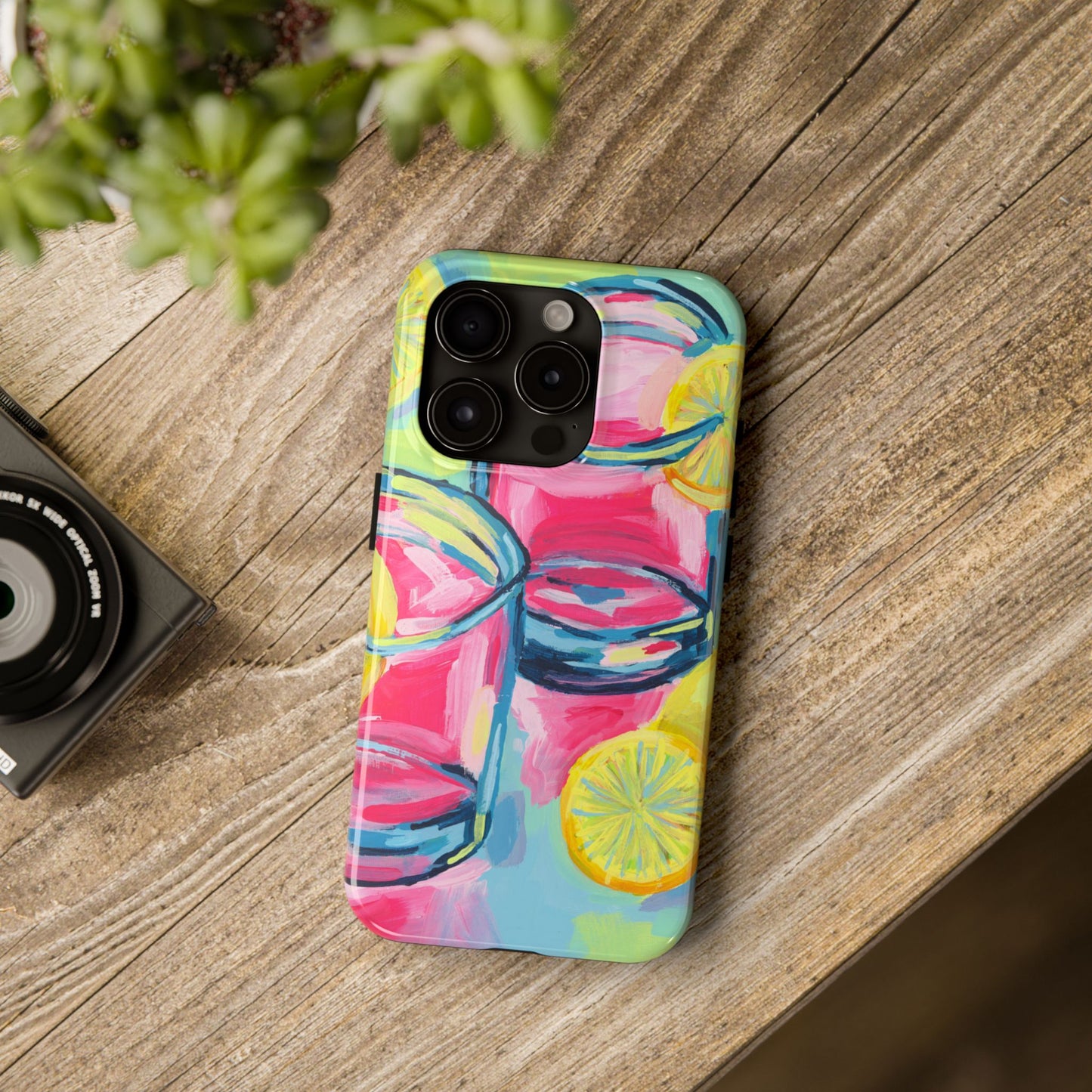 Pink Lemonade Abstract Acrylic Cocktails Tough Phone Case | Various Models Available