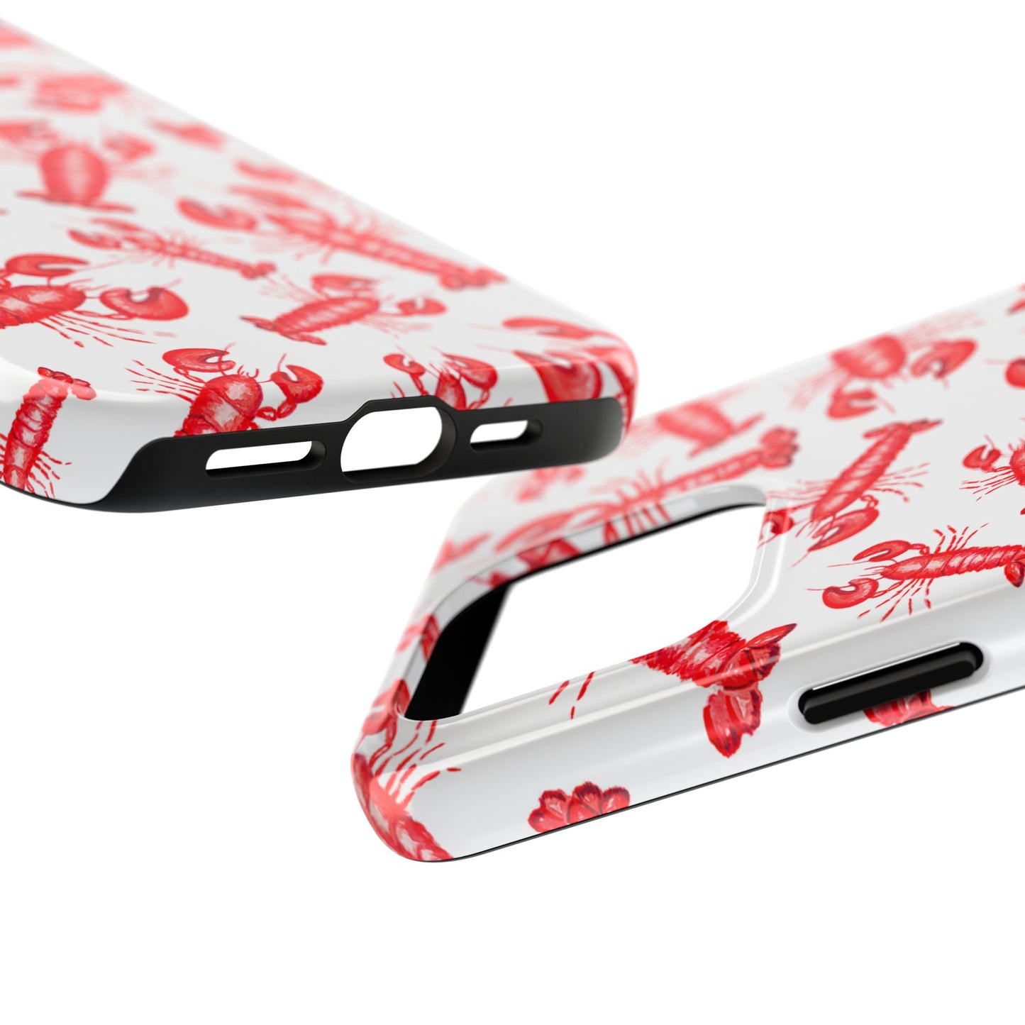 Watercolor Red Lobster Coastal Illustrated Patterned Tough Phone Case | Various Models