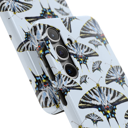 Light Blue Swallowtail Butterflies Watercolor Illustrated Pale Blue Tough Phone Case | Various Models
