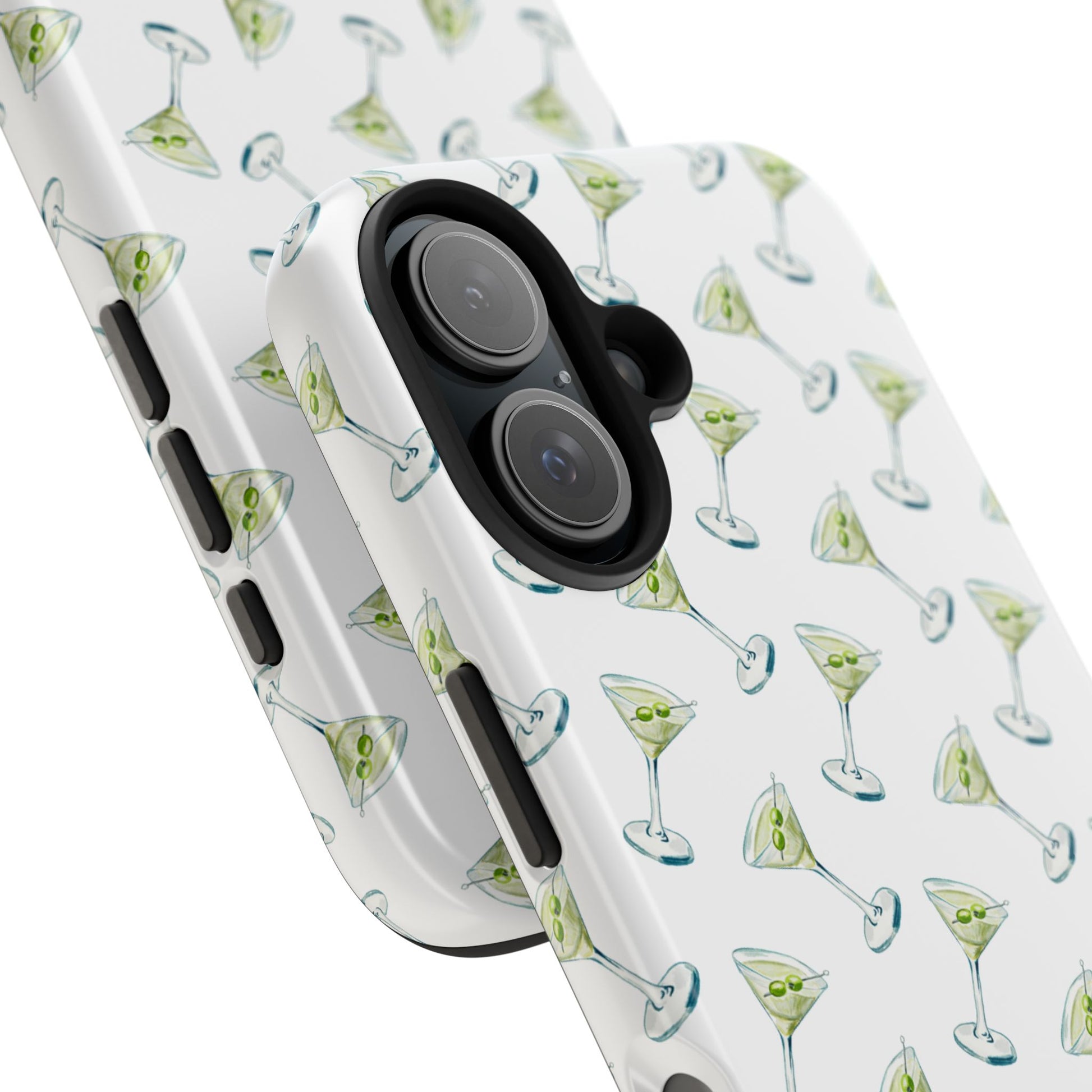 Martini Watercolor Illustrated Tossed Pattern Tough Phone Case | Various Models Available