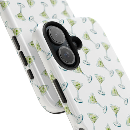 Martini Watercolor Illustrated Tossed Pattern Tough Phone Case | Various Models Available