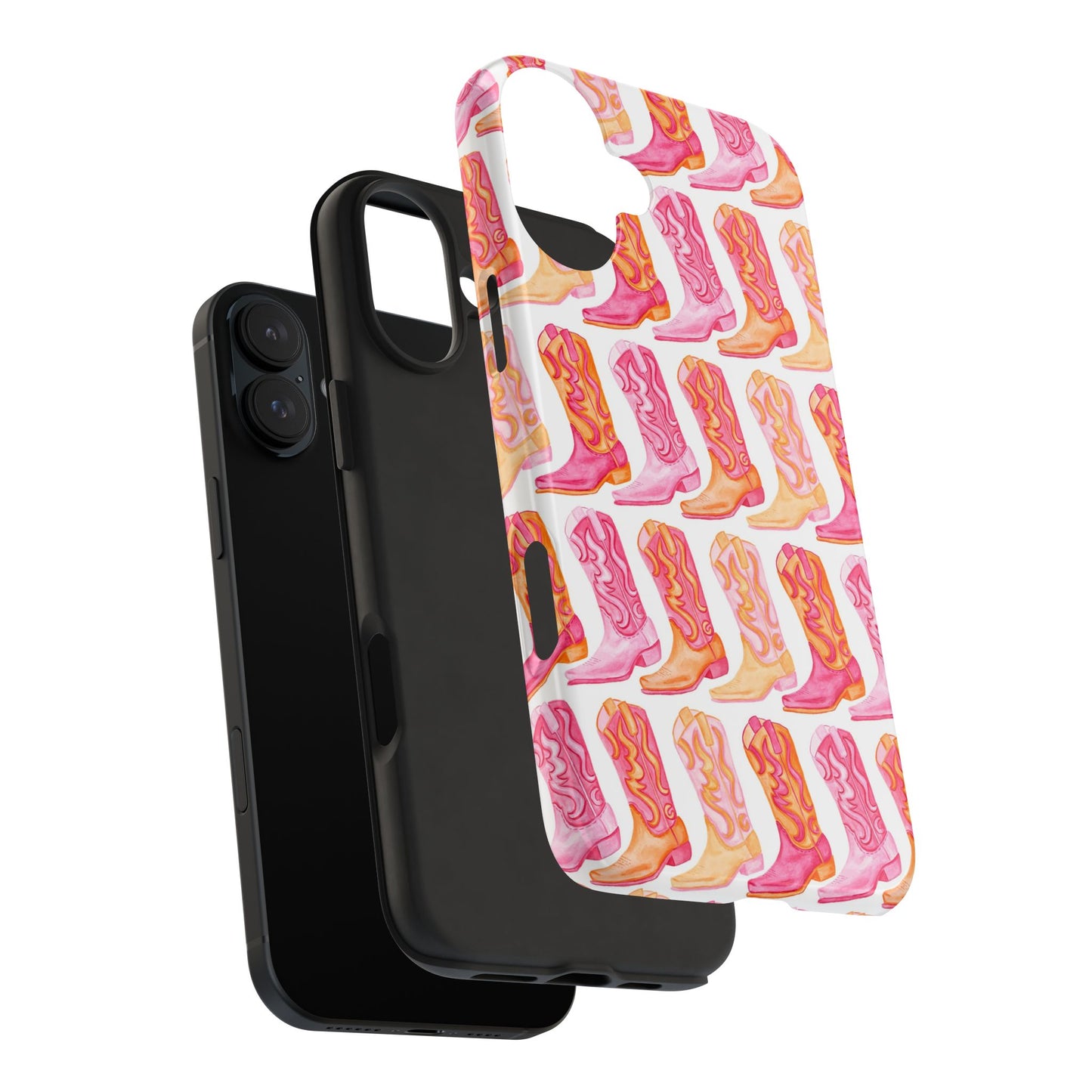 Rows of Hot Pink & Orange Cowboy Boots Tough Phone Cases | Various Models Available