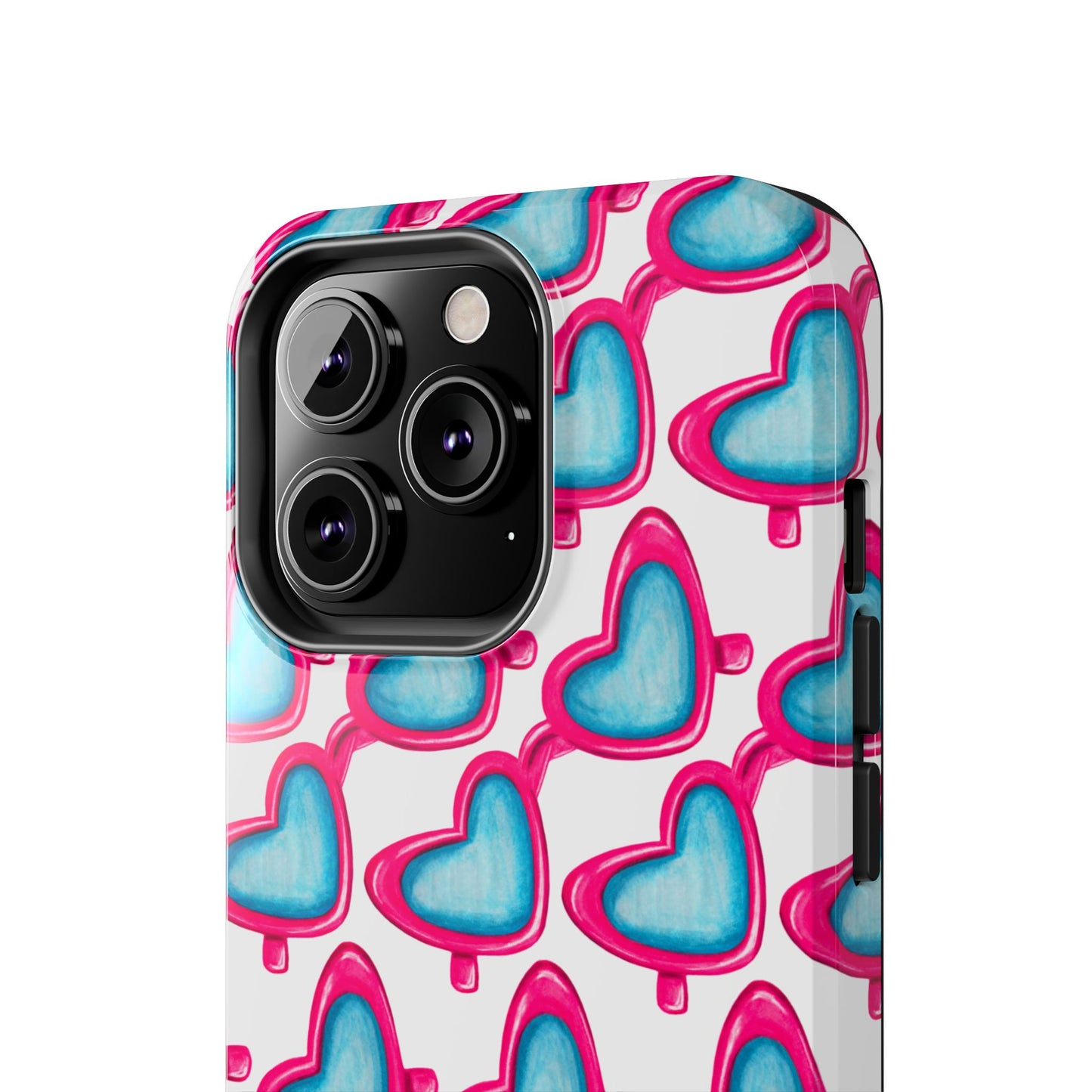 Pink Heart Shaped Sunglasses Watercolor Illustrated Tough Phone Case | Various Models