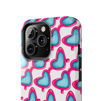 Pink Heart Shaped Sunglasses Watercolor Illustrated Tough Phone Case | Various Models