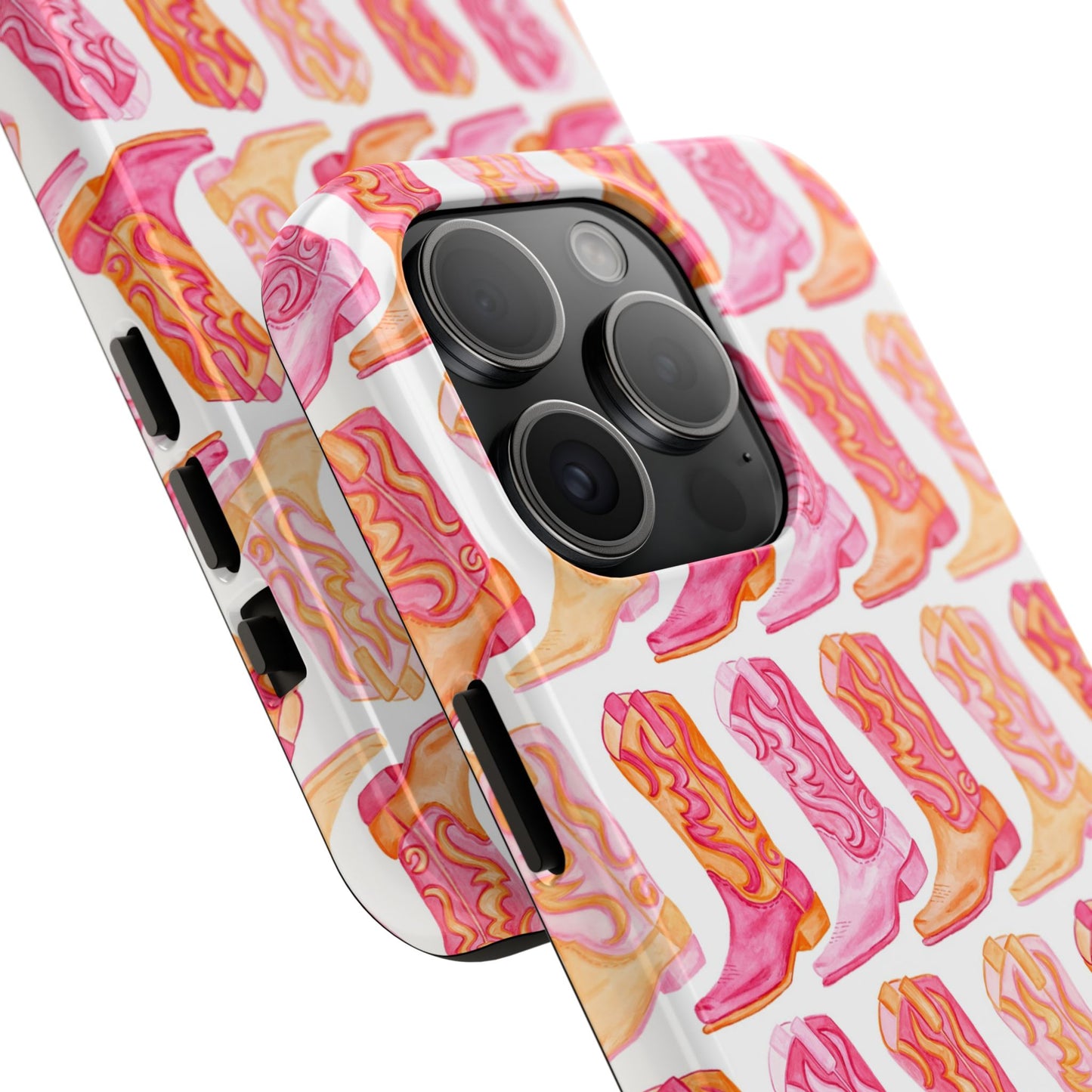 Rows of Hot Pink & Orange Cowboy Boots Tough Phone Cases | Various Models Available