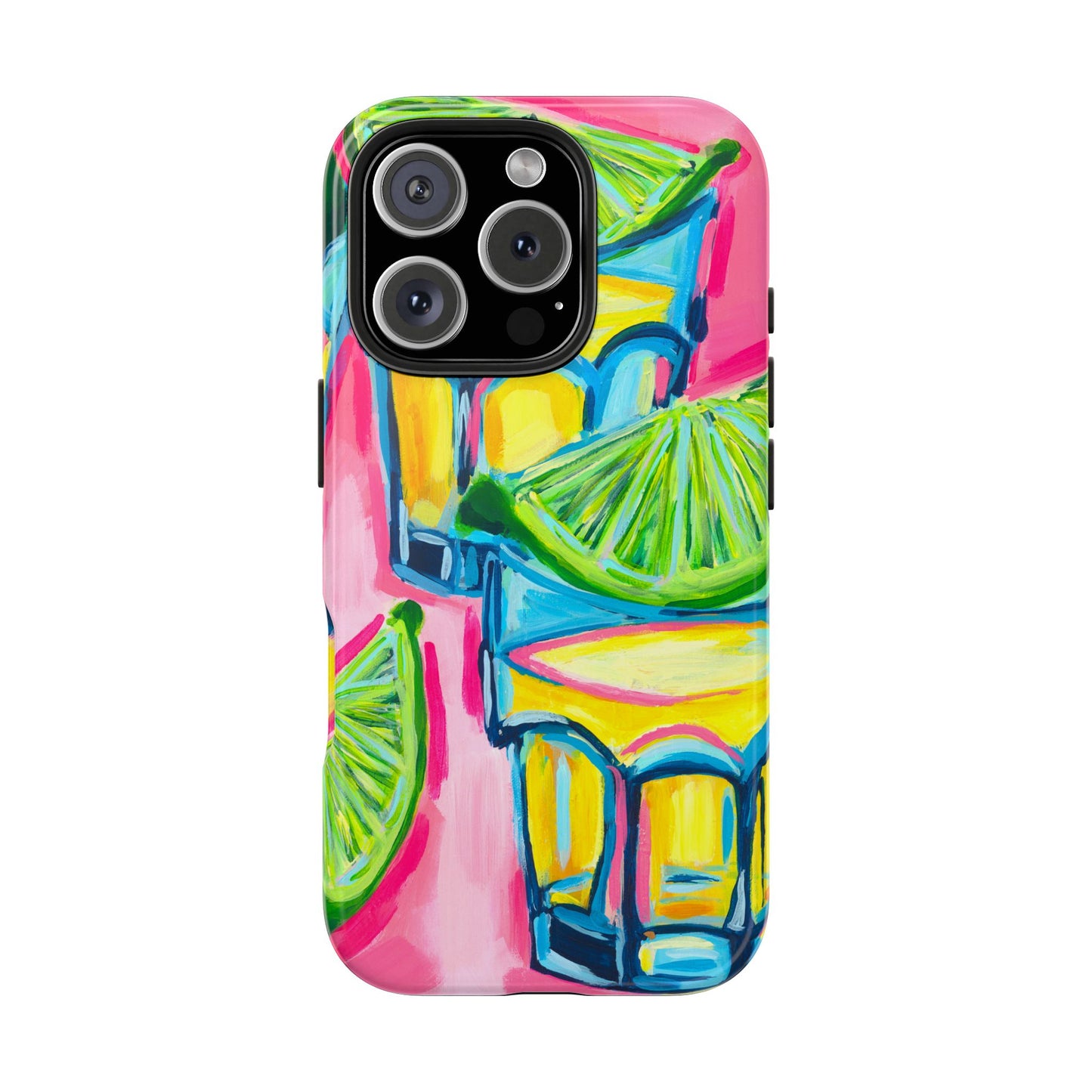 Pink Tequila Shot & Limes Acrylic Tough Phone Case | Various Models Available