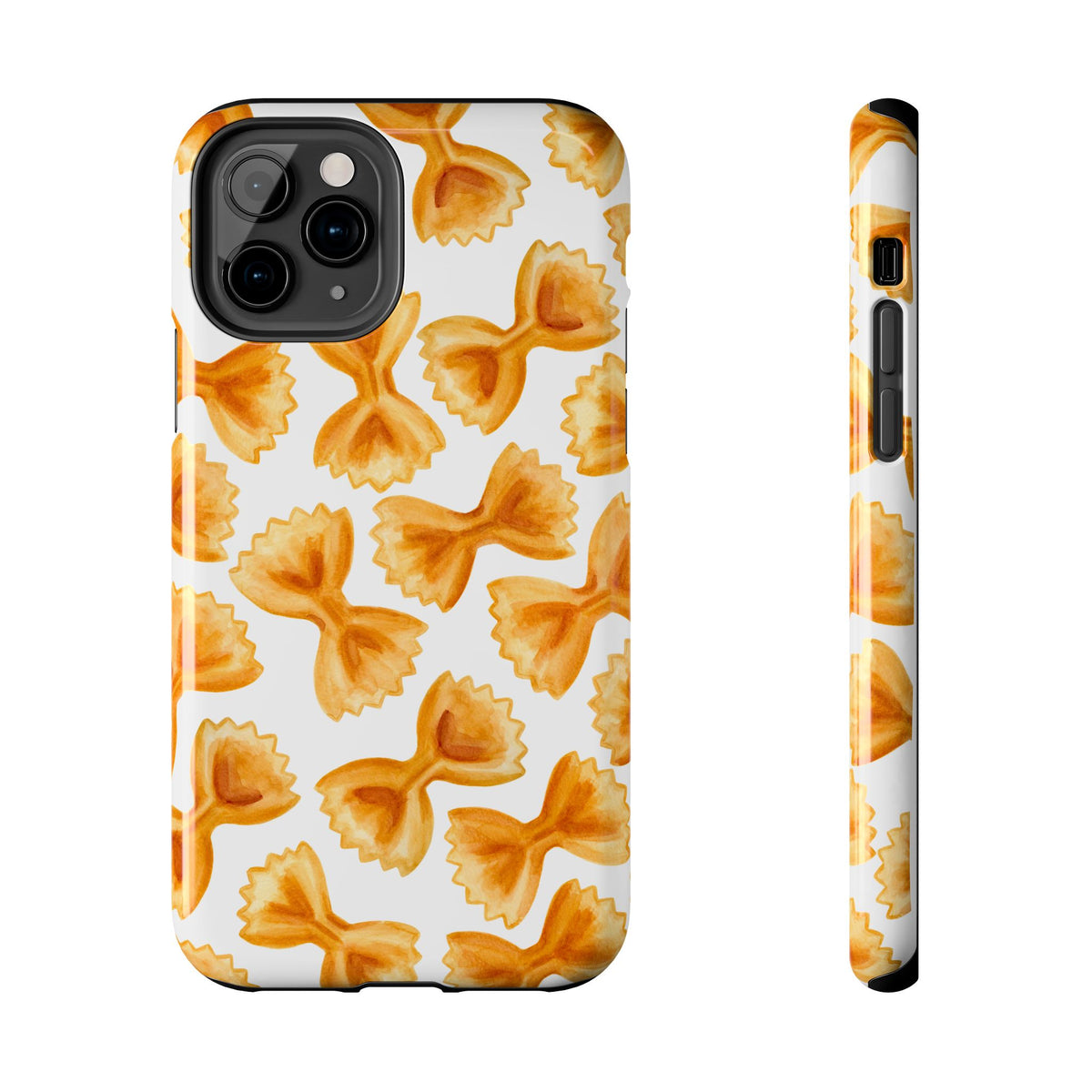 Tossed Farfalle Bow Tie Pasta Watercolor Illustrated White Tough Phone Case | Various Models iPhone 11 Pro