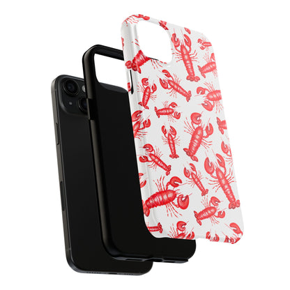 Watercolor Red Lobster Coastal Illustrated Patterned Tough Phone Case | Various Models