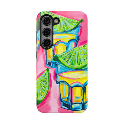 Pink Tequila Shot & Limes Acrylic Tough Phone Case | Various Models Available