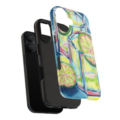 Pink Lime Green Yellow Margaritas Acrylic Tough Phone Case | Various Models Available
