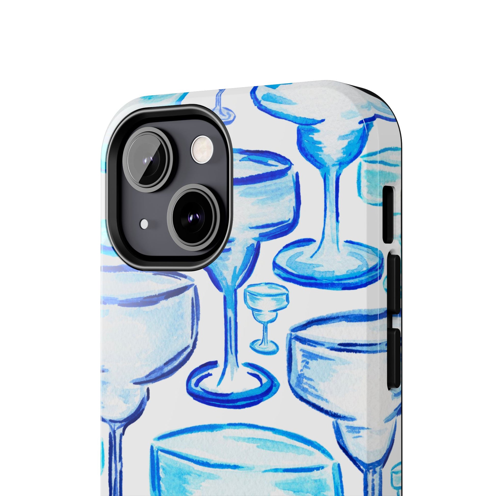 Coastal Shades of Blue Watercolor Margaritas Tough Phone Case | Various Models Available