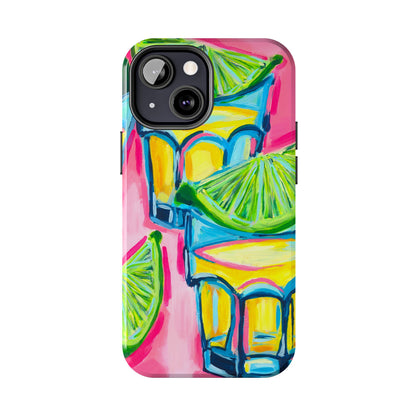 Pink Tequila Shot & Limes Acrylic Tough Phone Case | Various Models Available