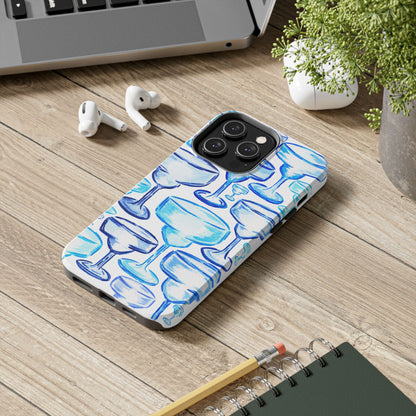 Coastal Shades of Blue Watercolor Margaritas Tough Phone Case | Various Models Available