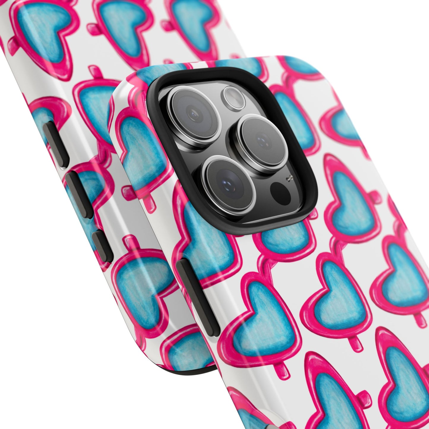 Pink Heart Shaped Sunglasses Watercolor Illustrated Tough Phone Case | Various Models
