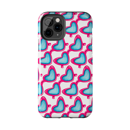 Pink Heart Shaped Sunglasses Watercolor Illustrated Tough Phone Case | Various Models