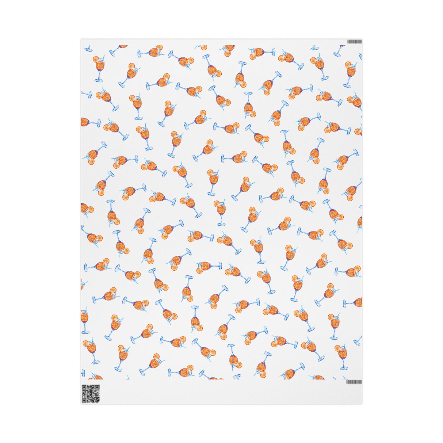 Aperol Spritz Gift Wrap Tossed Pattern | Matte or Glossy 30" x 36" Matte