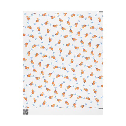 Aperol Spritz Gift Wrap Tossed Pattern | Matte or Glossy 30" x 36" Matte
