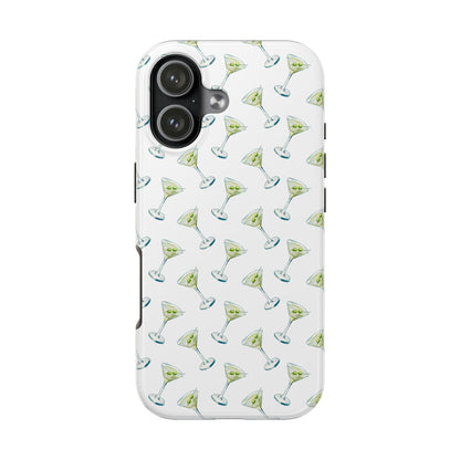 Martini Watercolor Illustrated Tossed Pattern Tough Phone Case | Various Models Available iPhone 17