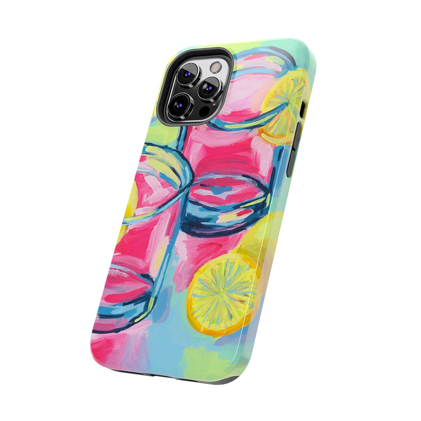 Pink Lemonade Abstract Acrylic Cocktails Tough Phone Case | Various Models Available