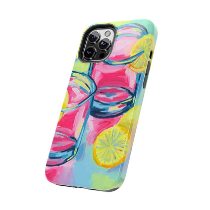 Pink Lemonade Abstract Acrylic Cocktails Tough Phone Case | Various Models Available