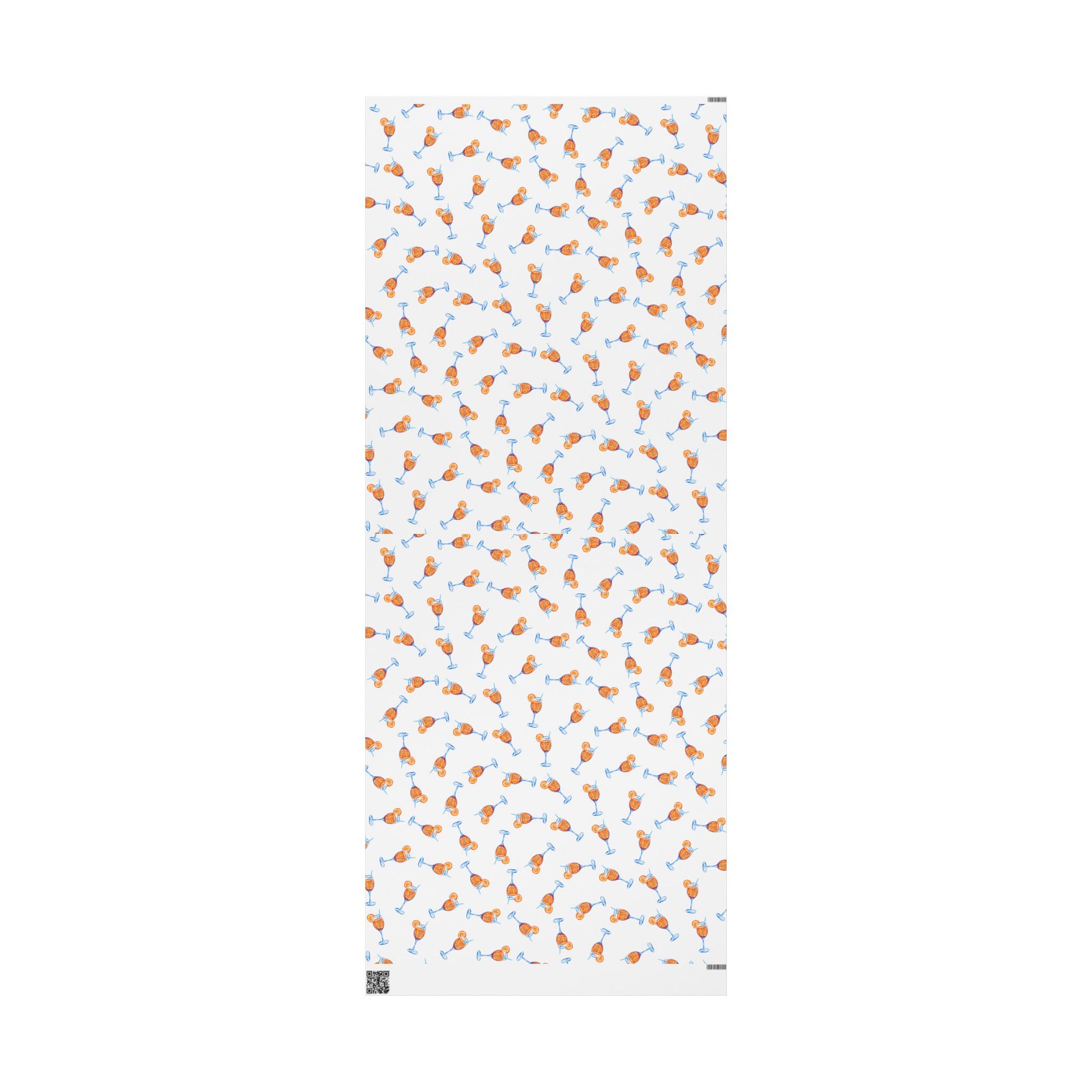 Aperol Spritz Gift Wrap Tossed Pattern | Matte or Glossy 30" x 72" Matte