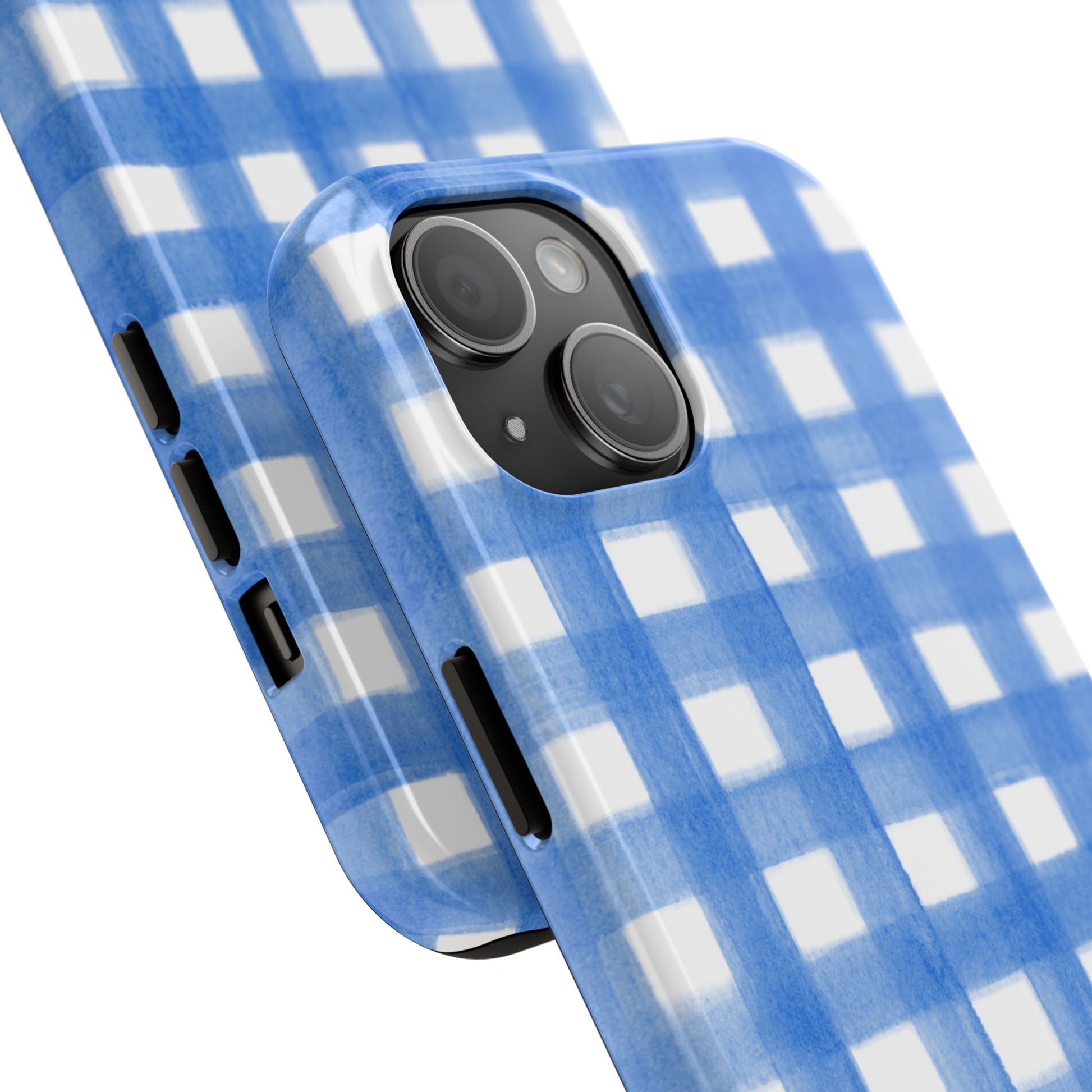 Blue Gingham Watercolor Preppy Tough Phone Case | Various models