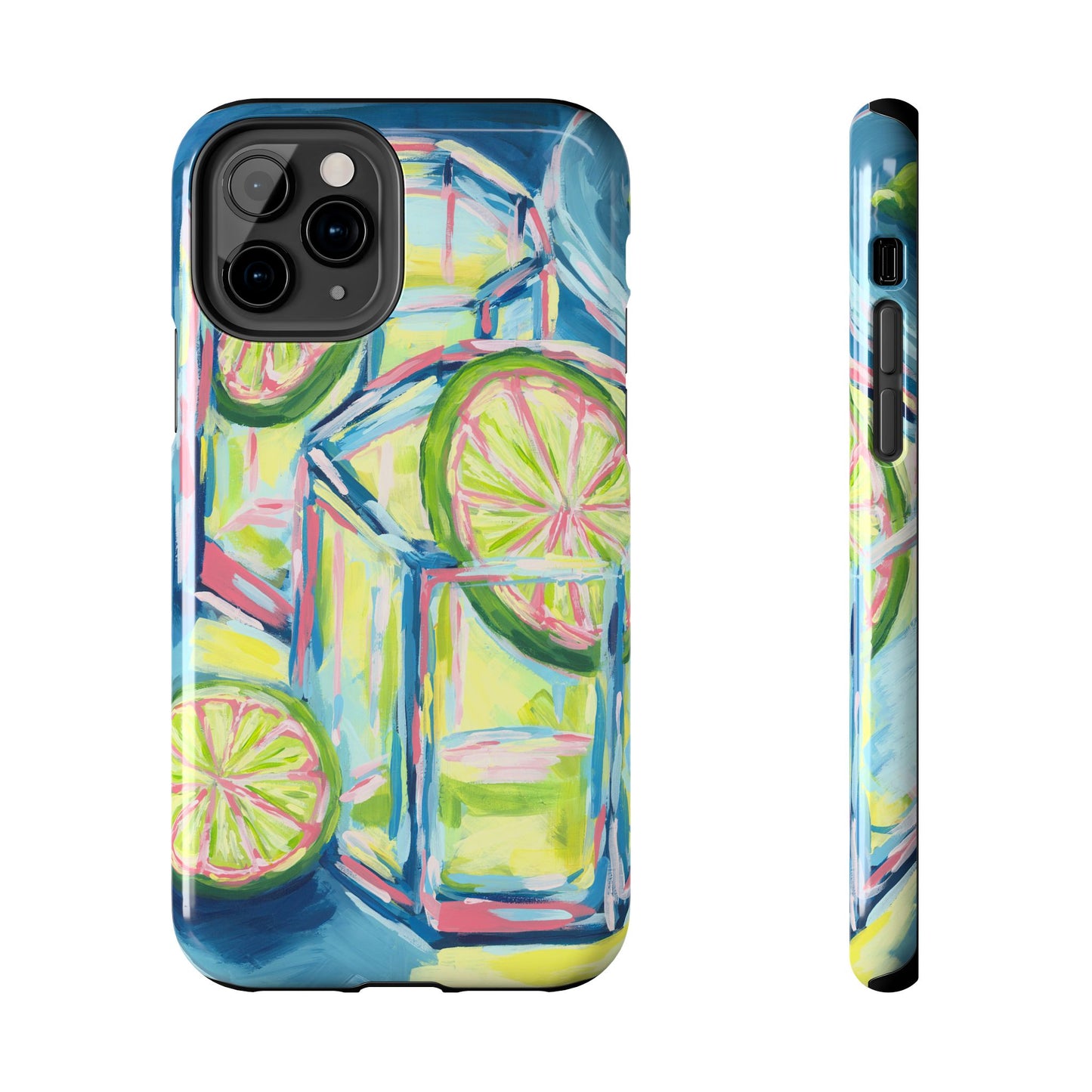 Pink Lime Green Yellow Margaritas Acrylic Tough Phone Case | Various Models Available