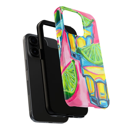 Pink Tequila Shot & Limes Acrylic Tough Phone Case | Various Models Available