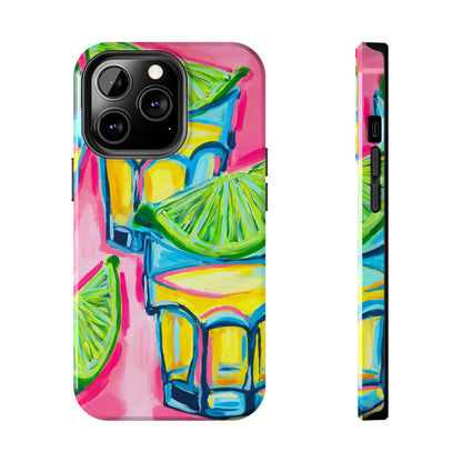 Pink Tequila Shot & Limes Acrylic Tough Phone Case | Various Models Available