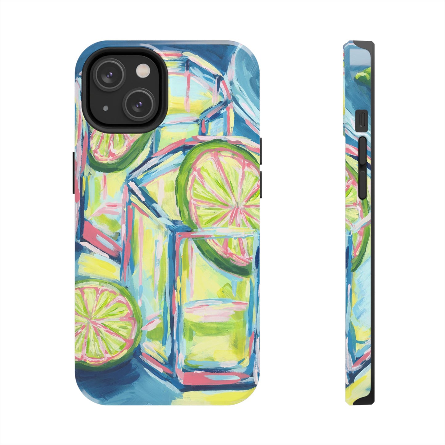 Pink Lime Green Yellow Margaritas Acrylic Tough Phone Case | Various Models Available