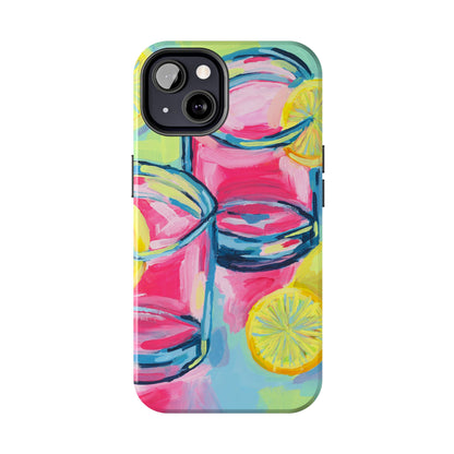 Pink Lemonade Abstract Acrylic Cocktails Tough Phone Case | Various Models Available