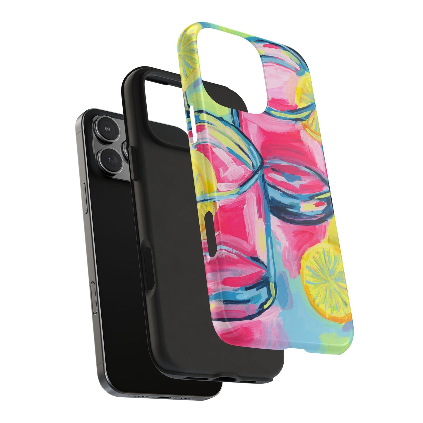 Pink Lemonade Abstract Acrylic Cocktails Tough Phone Case | Various Models Available