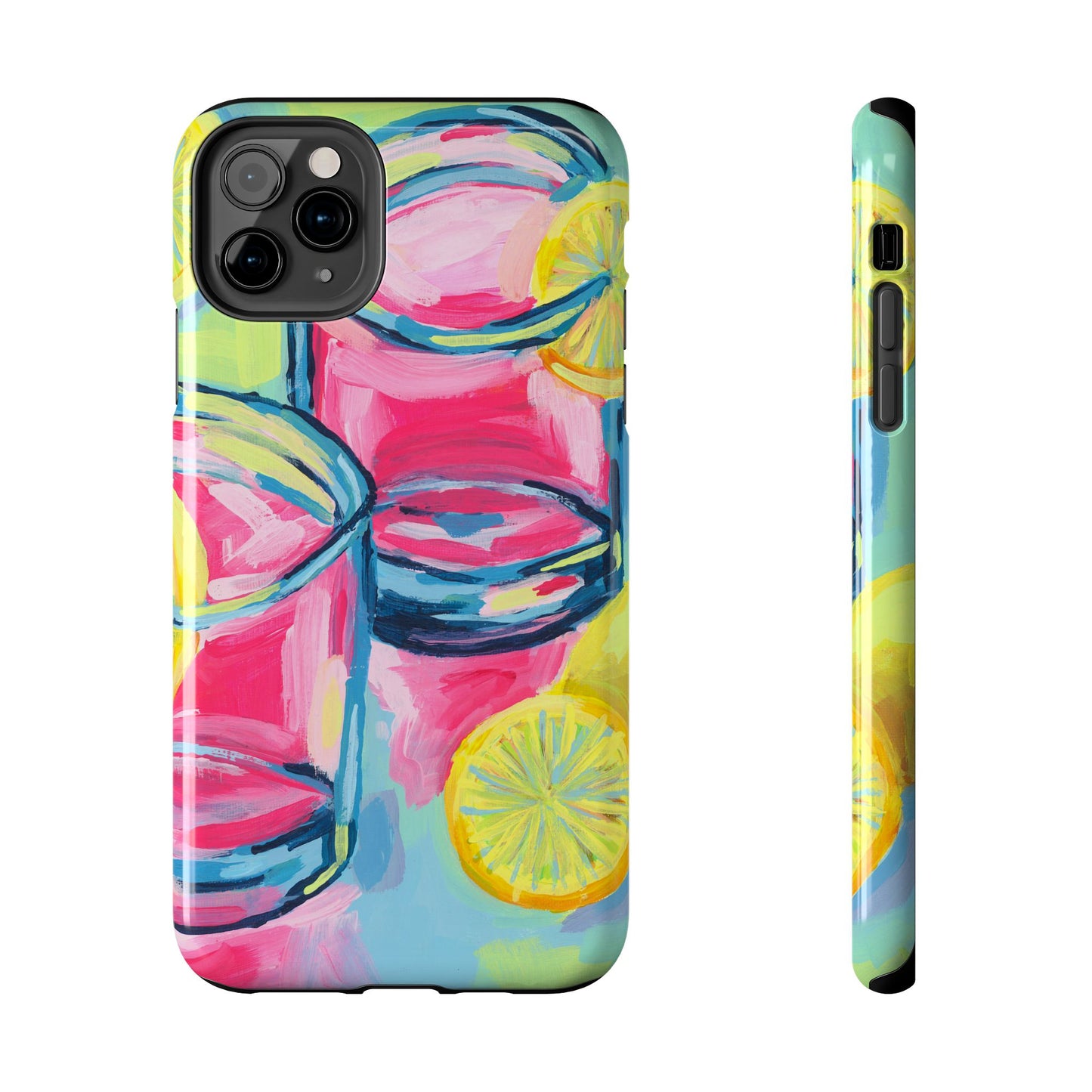 Pink Lemonade Abstract Acrylic Cocktails Tough Phone Case | Various Models Available