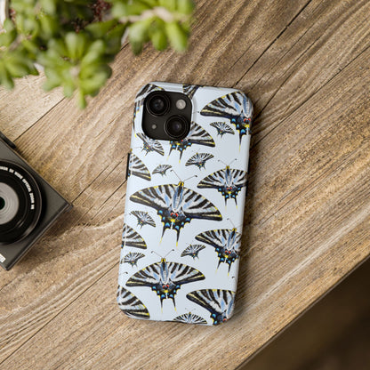 Light Blue Swallowtail Butterflies Watercolor Illustrated Pale Blue Tough Phone Case | Various Models