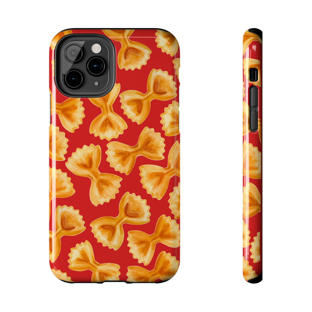 Copy of Tossed Farfalle Pasta Watercolor Illustrated Tough Phone Case | Various Models iPhone 11 Pro