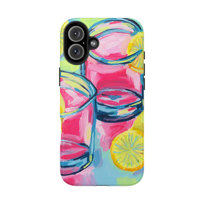 Pink Lemonade Abstract Acrylic Cocktails Tough Phone Case | Various Models Available