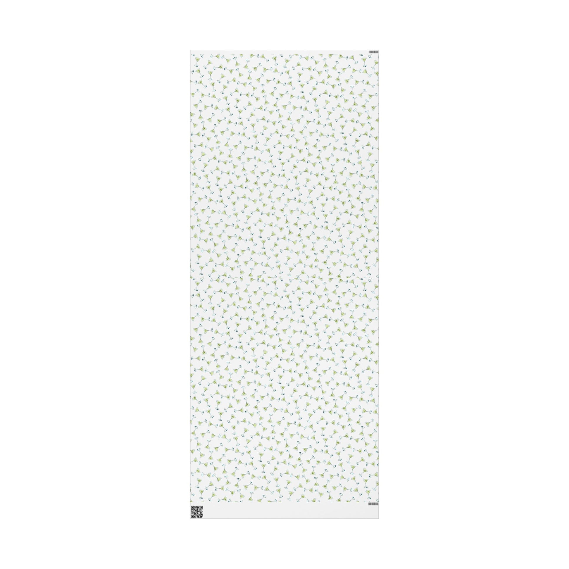 Gift Wrap | Mini Watercolor Martini Tossed Pattern | Matte or Glossy 30" x 72" Matte