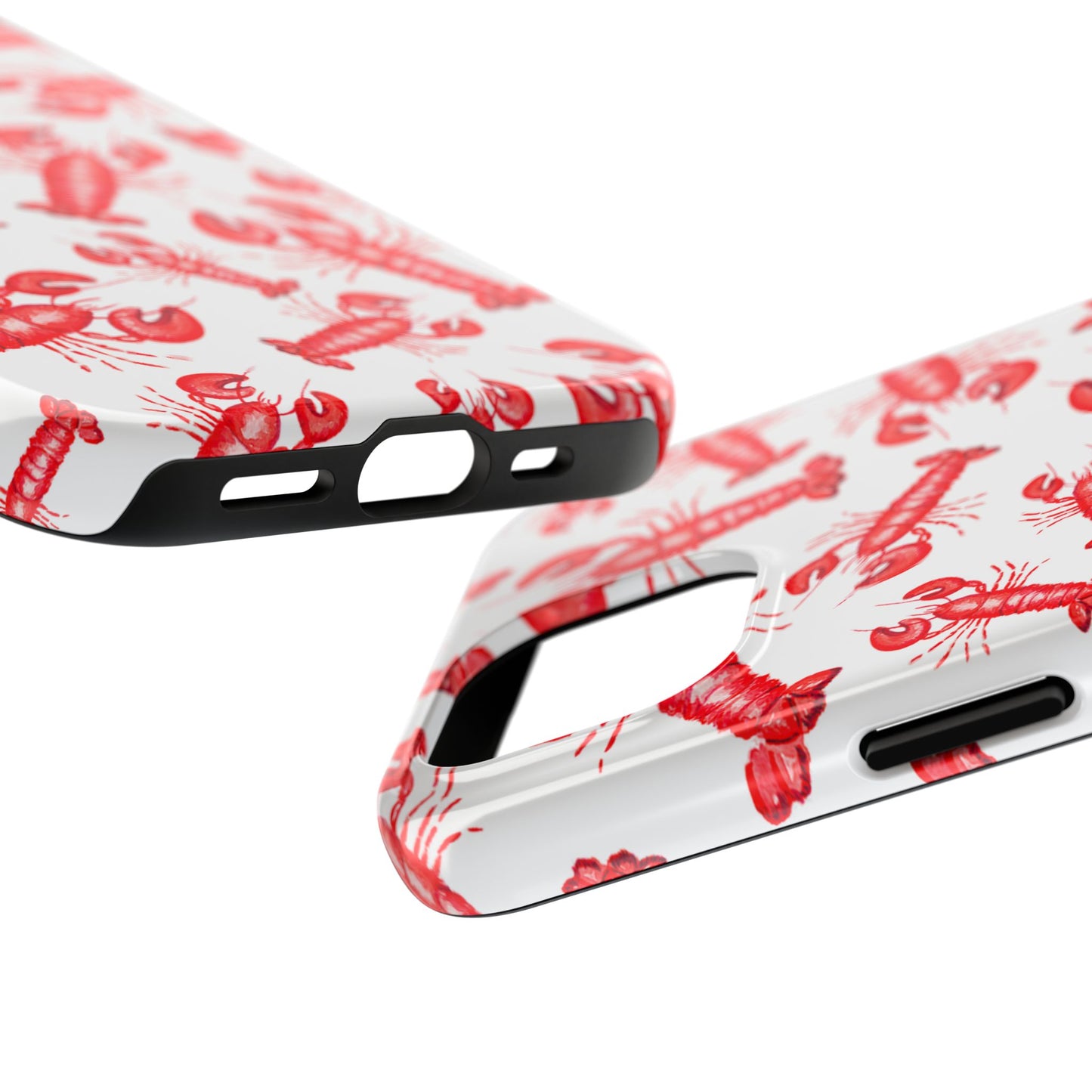Watercolor Red Lobster Coastal Illustrated Patterned Tough Phone Case | Various Models