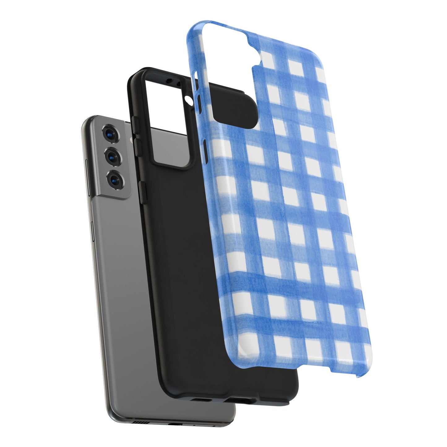 Blue Gingham Watercolor Preppy Tough Phone Case | Various models