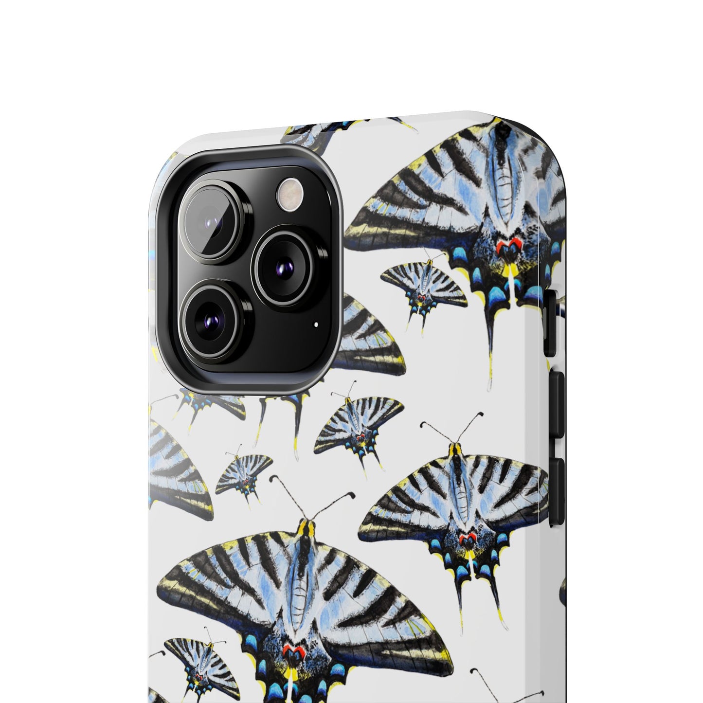 Light Blue Swallowtail Butterflies Watercolor Illustrated Pale Blue Tough Phone Case | Various Models