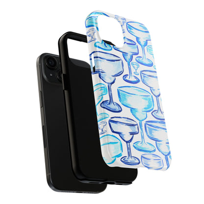 Coastal Shades of Blue Watercolor Margaritas Tough Phone Case | Various Models Available