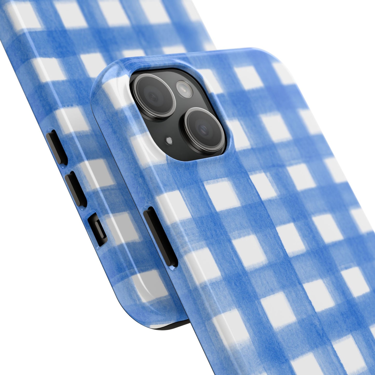 Blue Gingham Watercolor Preppy Tough Phone Case | Various models