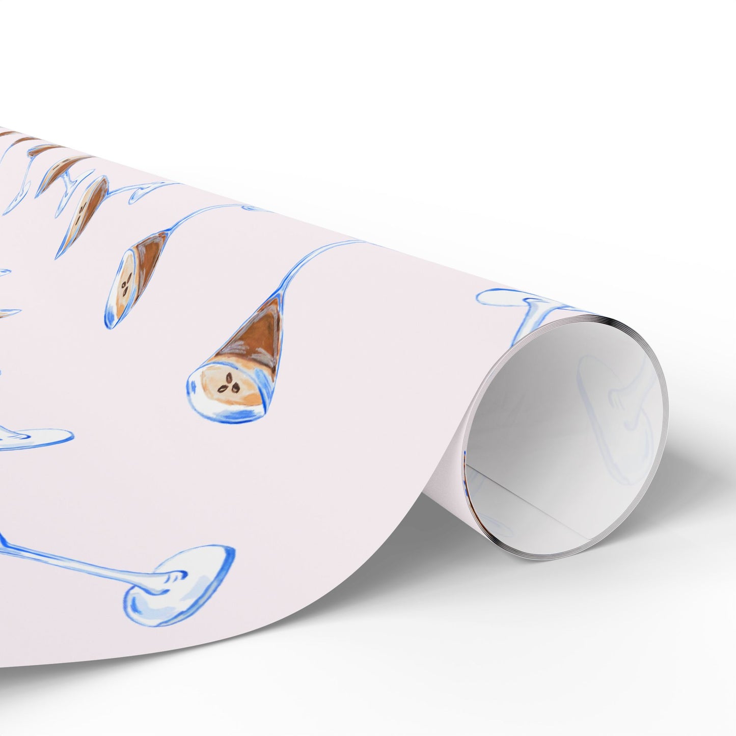 Gift Wrap | Pale Pink Blush Watercolor Espresso Martini Tossed Pattern | Matte or Glossy