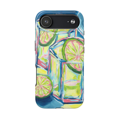 Pink Lime Green Yellow Margaritas Acrylic Tough Phone Case | Various Models Available