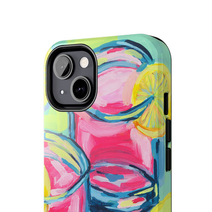 Pink Lemonade Abstract Acrylic Cocktails Tough Phone Case | Various Models Available