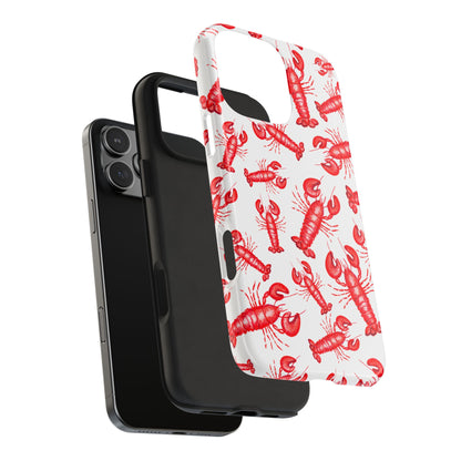 Watercolor Red Lobster Coastal Illustrated Patterned Tough Phone Case | Various Models