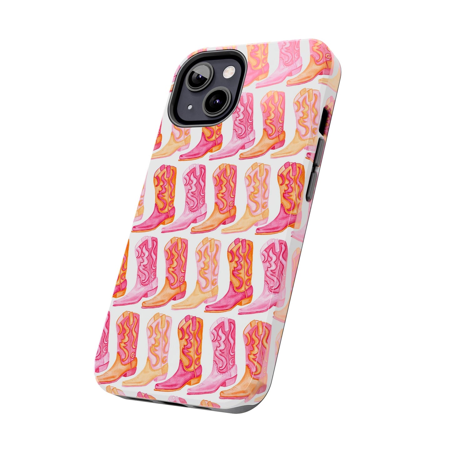 Rows of Hot Pink & Orange Cowboy Boots Tough Phone Cases | Various Models Available