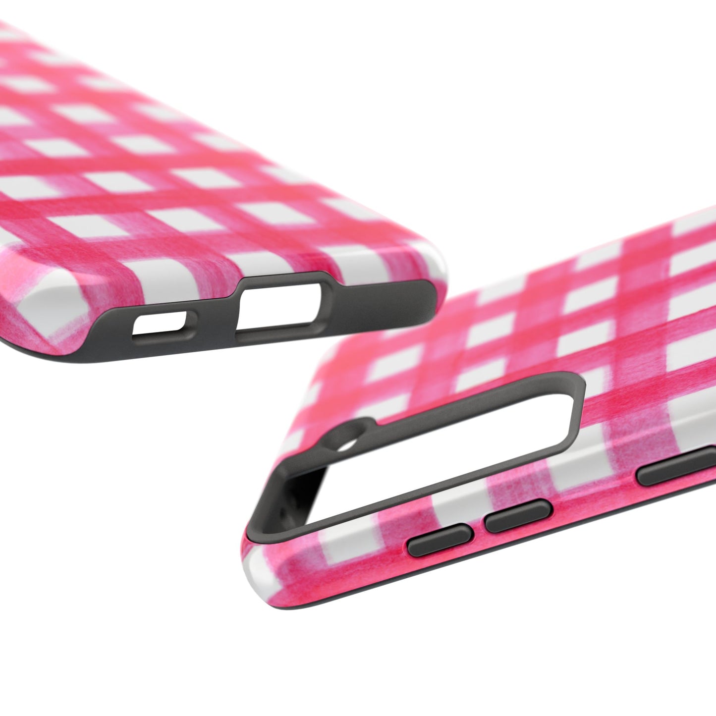 Hot Pink Gingham Watercolor Preppy Tough Phone Case | Various models